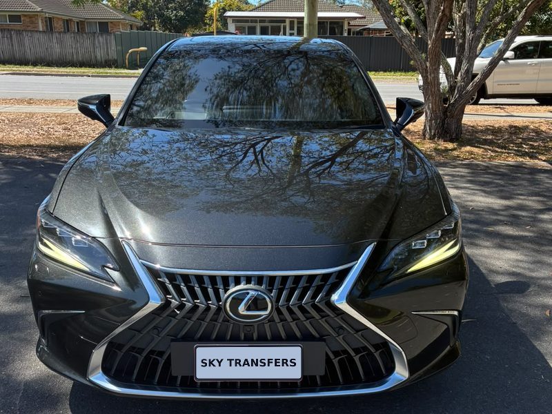 Our Lexus ES, photographed from the front.